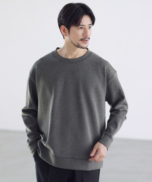 SPU(スプ)の「【セットアップ対応】防シワ・抗ピリング・ウォッシャブル ハイポンチクルーネックスウェットプルオーバー(スウェット・メンズ・ネイビー/杢グレー/グレー/ブラック/チャコール/グレー系・M/S/XL/L)」の5枚目の写真