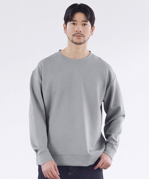 SPU(スプ)の「【セットアップ対応】防シワ・抗ピリング・ウォッシャブル ハイポンチクルーネックスウェットプルオーバー(スウェット・メンズ・ネイビー/杢グレー/グレー/ブラック/チャコール/グレー系・M/S/XL/L)」の4枚目の写真