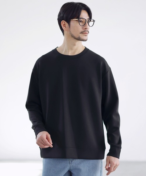 SPU(スプ)の「【セットアップ対応】防シワ・抗ピリング・ウォッシャブル ハイポンチクルーネックスウェットプルオーバー(スウェット・メンズ・ネイビー/杢グレー/グレー/ブラック/チャコール/グレー系・M/S/XL/L)」の2枚目の写真