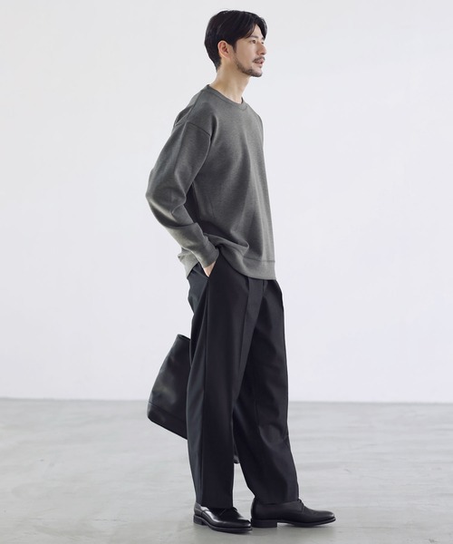 SPU(スプ)の「【セットアップ対応】防シワ・抗ピリング・ウォッシャブル ハイポンチクルーネックスウェットプルオーバー(スウェット・メンズ・ネイビー/杢グレー/グレー/ブラック/チャコール/グレー系・M/S/XL/L)」の14枚目の写真