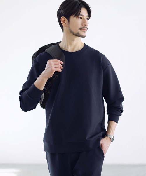 SPU(スプ)の「【セットアップ対応】防シワ・抗ピリング・ウォッシャブル ハイポンチクルーネックスウェットプルオーバー(スウェット・メンズ・ネイビー/杢グレー/グレー/ブラック/チャコール/グレー系・M/S/XL/L)」の15枚目の写真