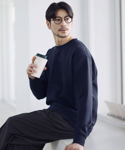 SPU(スプ)の「【セットアップ対応】防シワ・抗ピリング・ウォッシャブル ハイポンチクルーネックスウェットプルオーバー(スウェット・メンズ・ネイビー/杢グレー/グレー/ブラック/チャコール/グレー系・M/S/XL/L)」の18枚目の写真