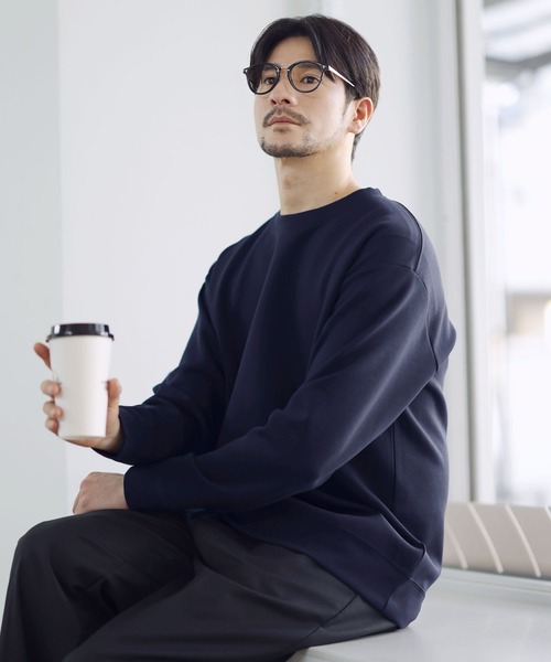 SPU(スプ)の「【セットアップ対応】防シワ・抗ピリング・ウォッシャブル ハイポンチクルーネックスウェットプルオーバー(スウェット・メンズ・ネイビー/杢グレー/グレー/ブラック/チャコール/グレー系・M/S/XL/L)」の17枚目の写真