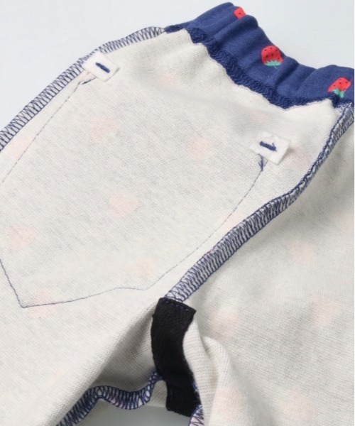 Moujonjon(ムージョンジョン)の「いちご柄フライスロングパンツ(その他パンツ・キッズ・オフホワイト/ネイビー・80/90/100/110/120/130)」の8枚目の写真