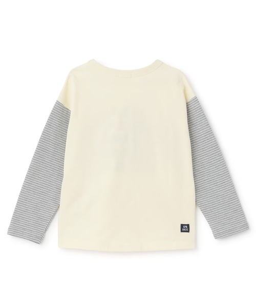 KP BOY（ケーピーボーイ）の「ロゴクロス刺しゅう 長袖Tシャツ（Tシャツ/カットソー・キッズ・ネイビー/オフホワイト・120cm/130cm/140cm/150cm/160cm）」の3枚目の写真