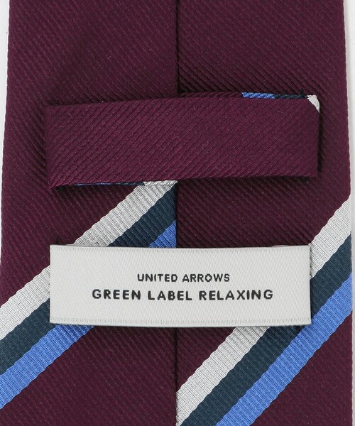 green label relaxing（グリーンレーベルリラクシング）の「GLR シルク① 8.0cm ストライプ1 ネクタイ（ネクタイ・メンズ・ワイン/ネイビー・FREE）」の9枚目の写真