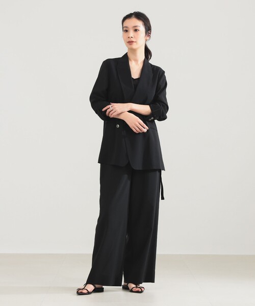 Demi-Luxe BEAMS（デミルクス ビームス）の「AK+1 / シアー 4ボタン ダブル ジャケット（テーラードジャケット・レディース・ブラック/グレー・38/36）」の8枚目の写真