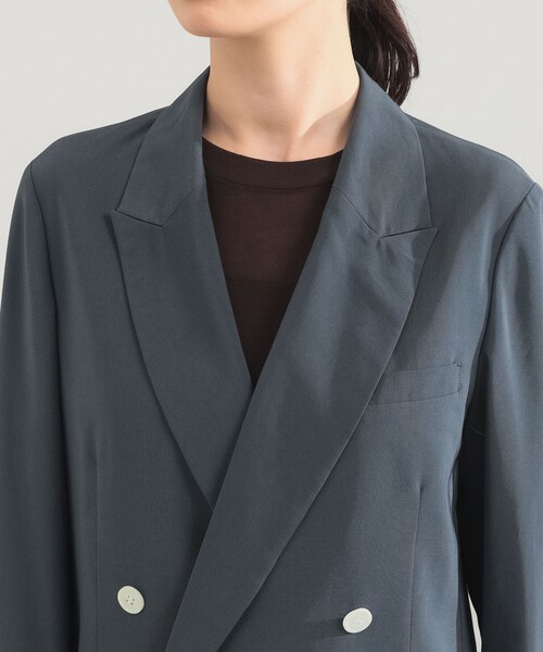 Demi-Luxe BEAMS（デミルクス ビームス）の「AK+1 / シアー 4ボタン ダブル ジャケット（テーラードジャケット・レディース・ブラック/グレー・38/36）」の16枚目の写真