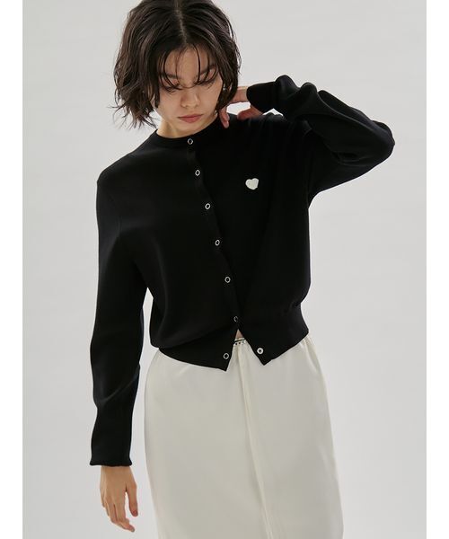 emmi（エミ）の「【HEART】 eco ハートニットカーディガン【アンサンブル可能】（カーディガン/ボレロ・レディース・グレー/レッド/ブラック/アイボリー・F）」の13枚目の写真