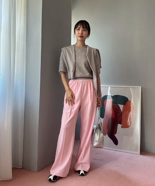 emmi（エミ）の「【HEART】 eco ハートニットカーディガン【アンサンブル可能】（カーディガン/ボレロ・レディース・グレー/レッド/ブラック/アイボリー・F）」の5枚目の写真