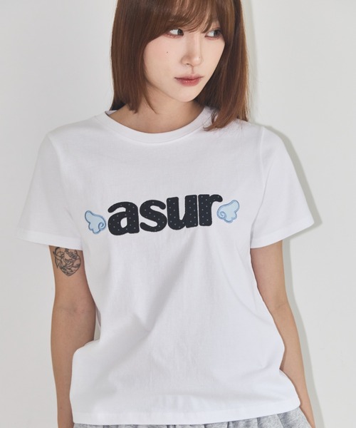 as you are（アズユーアー）の「◇ASYOUARE◇ブランド直輸入正規品/シグニチャーエンジェルフィットTシャツ SIGNATURE ANGEL FIT T-SHIRT（Tシャツ/カットソー・レディース・ブラック/チャコール/ホワイト・M/S）」の2枚目の写真