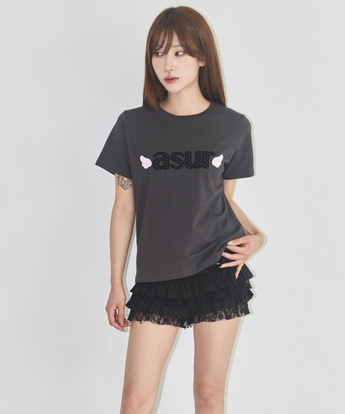 as you are（アズユーアー）の「◇ASYOUARE◇ブランド直輸入正規品/シグニチャーエンジェルフィットTシャツ SIGNATURE ANGEL FIT T-SHIRT（Tシャツ/カットソー・レディース・ブラック/チャコール/ホワイト・M/S）」の14枚目の写真