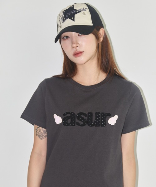 as you are（アズユーアー）の「◇ASYOUARE◇ブランド直輸入正規品/シグニチャーエンジェルフィットTシャツ SIGNATURE ANGEL FIT T-SHIRT（Tシャツ/カットソー・レディース・ブラック/チャコール/ホワイト・M/S）」の13枚目の写真