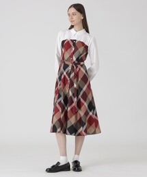 BLUE LABEL CRESTBRIDGE（ブルーレーベルクレストブリッジ）の「クレストブリッジチェックライトクロッシングツイルシャツドレス（ワンピース）」