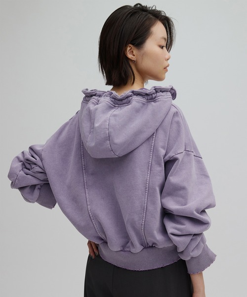 Ameri（アメリ）の「OYSTER SILHOUETTE HOODIE（パーカー・レディース・スミクロ/パープル/ライトベージュ・FREE）」の13枚目の写真