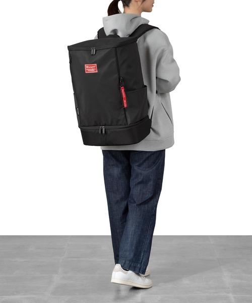 Champion（チャンピオン）の「チャンピオン リュックサック ボックス型 2気室 通学 65455（バックパック/リュック・メンズ・ブラック×ピンク/ブラック×グリーン/ブラック×ブラック/ブラック×レッド・FREE）」の15枚目の写真
