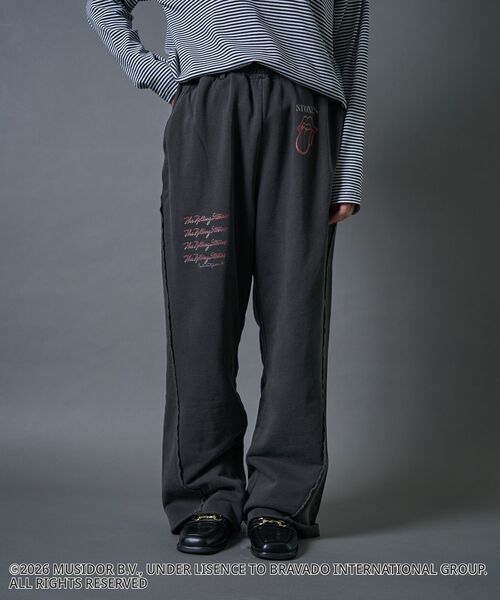 CRAFT STANDARD BOUTIQUE（クラフトスタンダードブティック）の「【ザ・ローリング・ストーンズ】ピグメントスウェットパンツ（スウェットパンツ・メンズ・チャコールグレー/ライトグレー・M/S/L）」の3枚目の写真