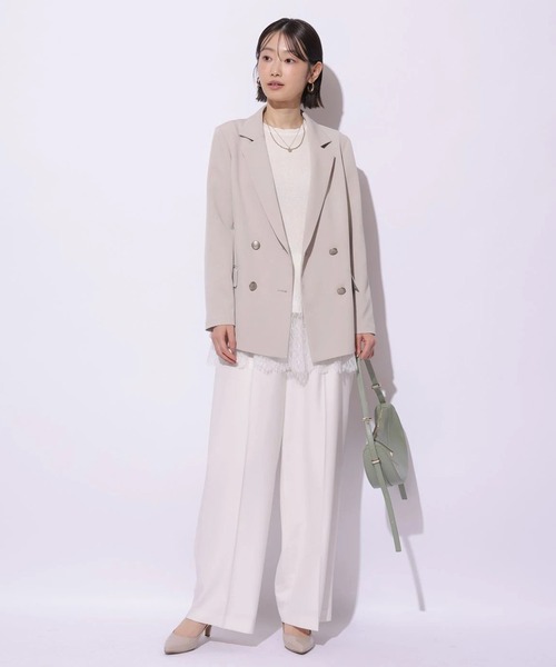 Mystrada(マイストラーダ)の「レースドッキングニット(ニット/セーター・レディース・ピンク系その他/ブラック/ミント/ホワイト・38)」の7枚目の写真