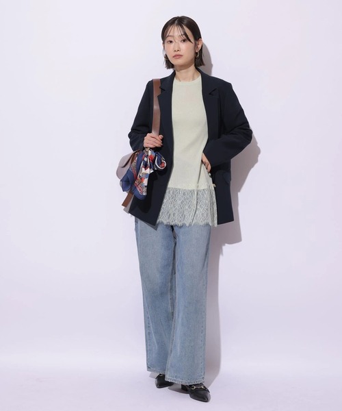 Mystrada(マイストラーダ)の「レースドッキングニット(ニット/セーター・レディース・ピンク系その他/ブラック/ミント/ホワイト・38)」の19枚目の写真