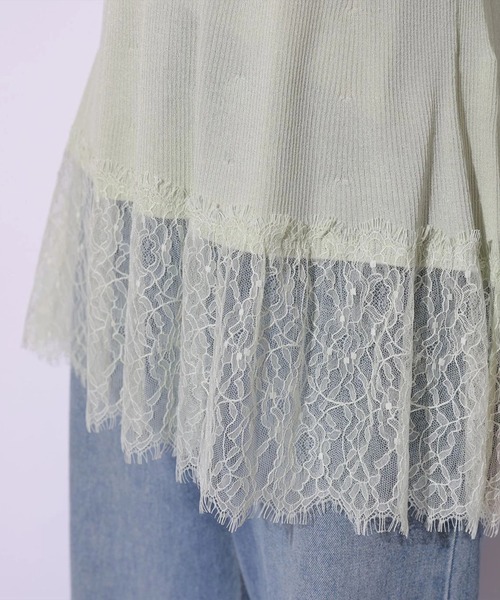 Mystrada(マイストラーダ)の「レースドッキングニット(ニット/セーター・レディース・ピンク系その他/ブラック/ミント/ホワイト・38)」の20枚目の写真