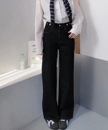 レディースデニムパンツウエストボタン調節