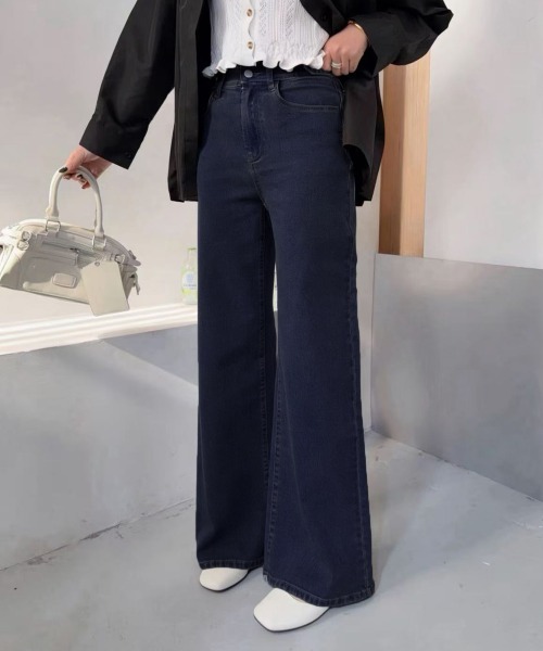 Miniministore(ミニミニストア)の「レディースデニムパンツウエストボタン調節(デニムパンツ・レディース・ブラック/ダークブルー・M/XL/S/L)」の3枚目の写真