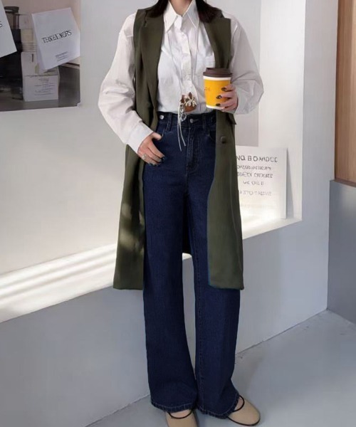 Miniministore(ミニミニストア)の「レディースデニムパンツウエストボタン調節(デニムパンツ・レディース・ブラック/ダークブルー・M/XL/S/L)」の6枚目の写真