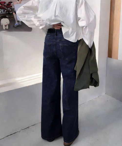 Miniministore(ミニミニストア)の「レディースデニムパンツウエストボタン調節(デニムパンツ・レディース・ブラック/ダークブルー・M/XL/S/L)」の8枚目の写真
