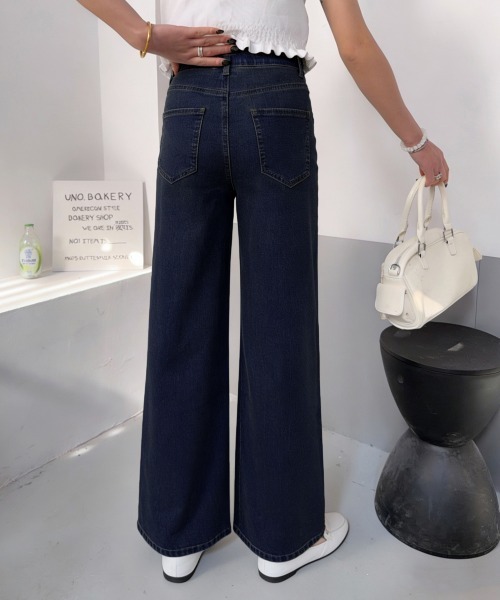 Miniministore(ミニミニストア)の「レディースデニムパンツウエストボタン調節(デニムパンツ・レディース・ブラック/ダークブルー・M/XL/S/L)」の9枚目の写真