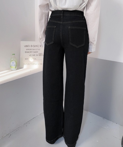 Miniministore(ミニミニストア)の「レディースデニムパンツウエストボタン調節(デニムパンツ・レディース・ブラック/ダークブルー・M/XL/S/L)」の12枚目の写真