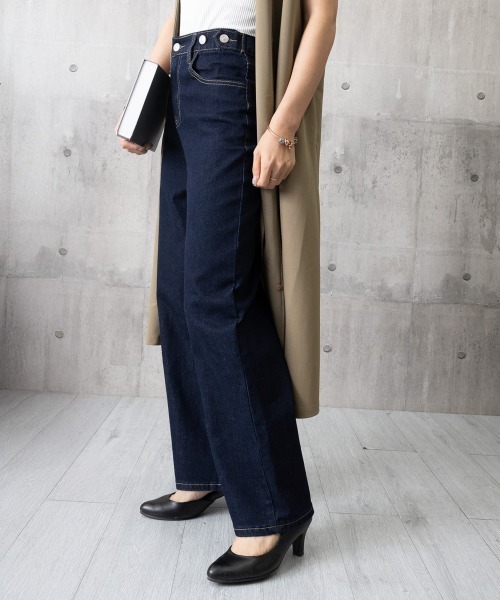 Miniministore(ミニミニストア)の「レディースデニムパンツウエストボタン調節(デニムパンツ・レディース・ブラック/ダークブルー・M/XL/S/L)」の17枚目の写真