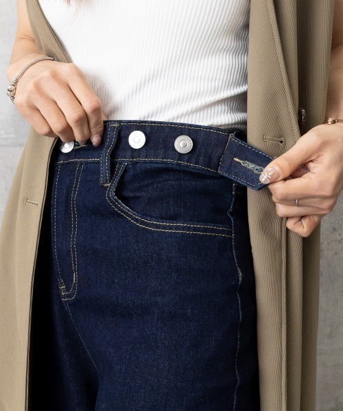 Miniministore(ミニミニストア)の「レディースデニムパンツウエストボタン調節(デニムパンツ・レディース・ブラック/ダークブルー・M/XL/S/L)」の18枚目の写真