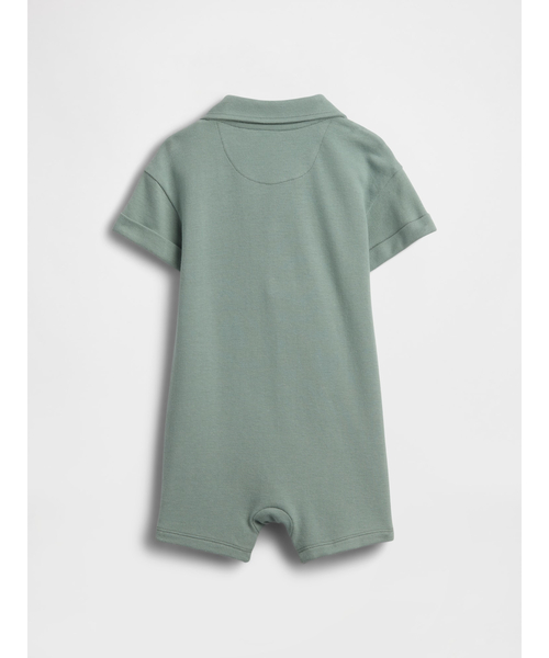 GAP(ギャップ)の「ピケポロ ショートオール (ベビー)(ロンパース・キッズ・グリーン・50cm/90cm/80cm/70cm/60cm)」の2枚目の写真