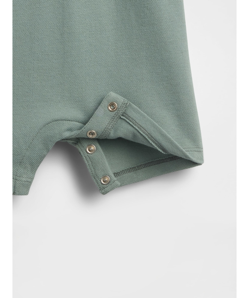 GAP(ギャップ)の「ピケポロ ショートオール (ベビー)(ロンパース・キッズ・グリーン・50cm/90cm/80cm/70cm/60cm)」の3枚目の写真