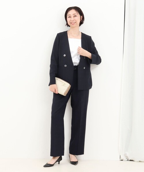 MICO COULIER（ミコクリエ）の「《セットアップ対応》シアーチェックジャケット（ダウンジャケット/コート・レディース・ネイビー・38/40）」の2枚目の写真