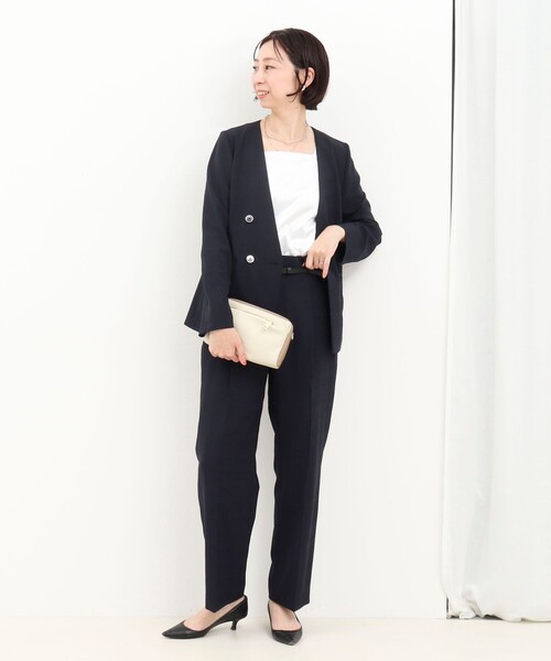 MICO COULIER（ミコクリエ）の「《セットアップ対応》シアーチェックジャケット（ダウンジャケット/コート・レディース・ネイビー・38/40）」の4枚目の写真