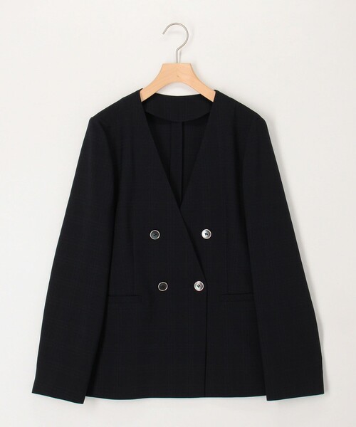 MICO COULIER（ミコクリエ）の「《セットアップ対応》シアーチェックジャケット（ダウンジャケット/コート・レディース・ネイビー・38/40）」の9枚目の写真