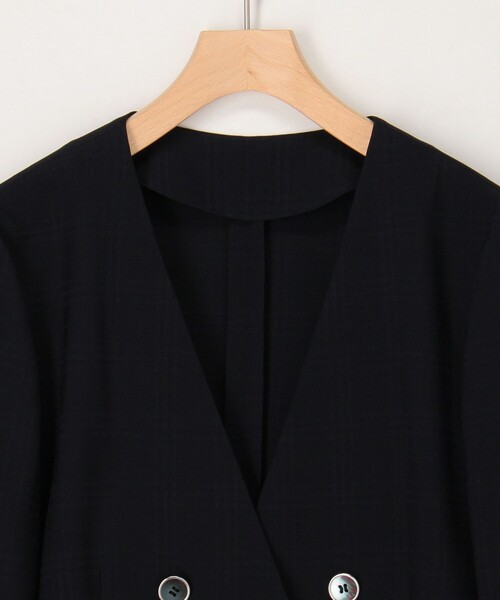 MICO COULIER（ミコクリエ）の「《セットアップ対応》シアーチェックジャケット（ダウンジャケット/コート・レディース・ネイビー・38/40）」の10枚目の写真