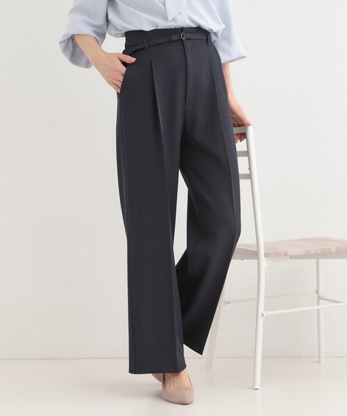 SHOO・LA・RUE（シューラルー）の「【セットアップ可/多機能】センタープレスできちんと見え ベルト付きワイドパンツ（その他パンツ・レディース・ナチュラル/グレー/ネイビー・02/01/10/04/03）」の3枚目の写真