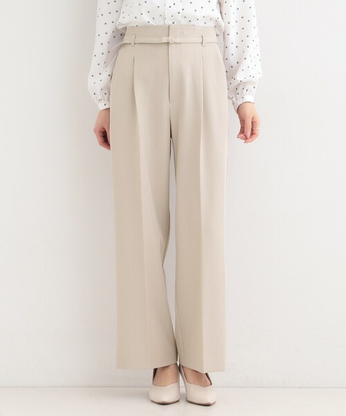 SHOO・LA・RUE（シューラルー）の「【セットアップ可/多機能】センタープレスできちんと見え ベルト付きワイドパンツ（その他パンツ・レディース・ナチュラル/グレー/ネイビー・02/01/10/04/03）」の8枚目の写真