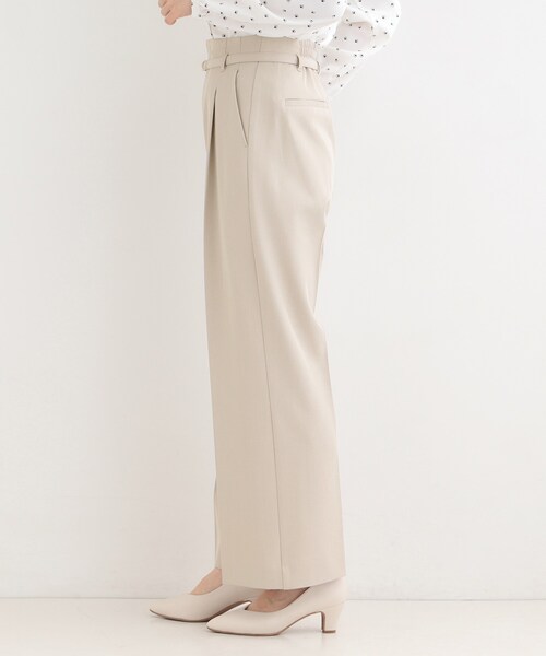 SHOO・LA・RUE（シューラルー）の「【セットアップ可/多機能】センタープレスできちんと見え ベルト付きワイドパンツ（その他パンツ・レディース・ナチュラル/グレー/ネイビー・02/01/10/04/03）」の9枚目の写真
