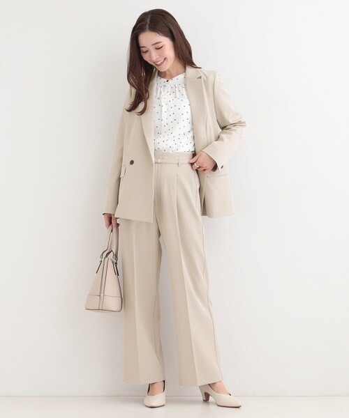 SHOO・LA・RUE（シューラルー）の「【セットアップ可/多機能】センタープレスできちんと見え ベルト付きワイドパンツ（その他パンツ・レディース・ナチュラル/グレー/ネイビー・02/01/10/04/03）」の10枚目の写真