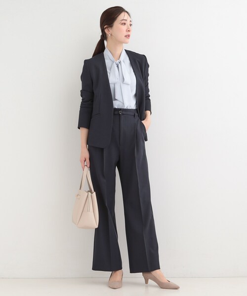 SHOO・LA・RUE（シューラルー）の「【セットアップ可/多機能】センタープレスできちんと見え ベルト付きワイドパンツ（その他パンツ・レディース・ナチュラル/グレー/ネイビー・02/01/10/04/03）」の14枚目の写真