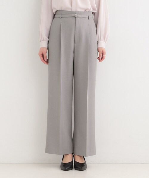 SHOO・LA・RUE（シューラルー）の「【セットアップ可/多機能】センタープレスできちんと見え ベルト付きワイドパンツ（その他パンツ・レディース・ナチュラル/グレー/ネイビー・02/01/10/04/03）」の16枚目の写真
