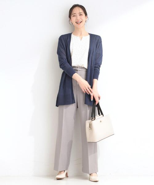 SHOO・LA・RUE（シューラルー）の「【通勤/UV/セットアップ可/洗濯機可】センタープレスできちんと見え ベルト付きワイドパンツ（その他パンツ・レディース・ナチュラル/グレー/ネイビー・02/01/10/04/03）」の21枚目の写真