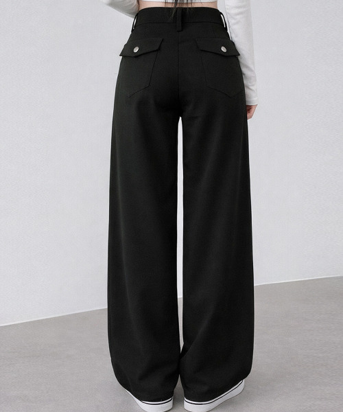 VIVID LADY（ビビッドレディー）の「ワイド ストレート デニムパンツ（デニムパンツ・レディース・ブラック・LARGE/MEDIUM/SMALL）」の9枚目の写真