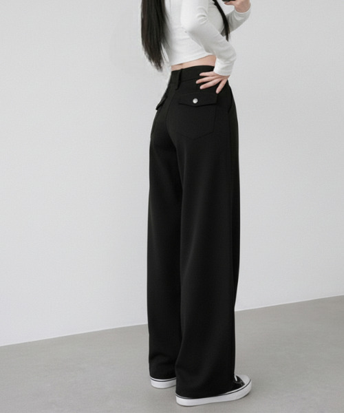 VIVID LADY（ビビッドレディー）の「ワイド ストレート デニムパンツ（デニムパンツ・レディース・ブラック・LARGE/MEDIUM/SMALL）」の11枚目の写真