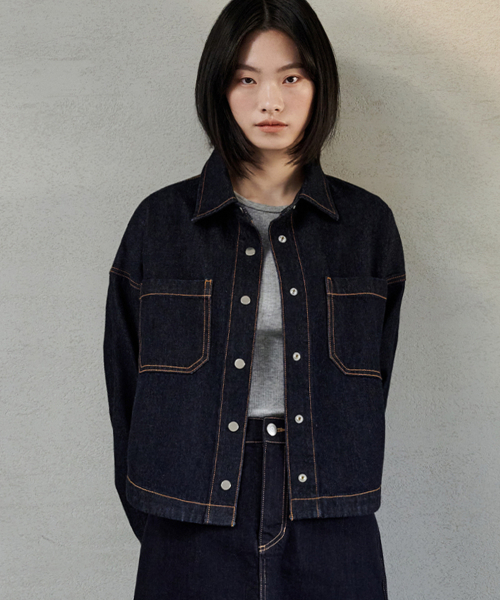 MALOUPE(マロップ)の「9404 ノンフェイドデニムシャケット(ダークインディゴ)(デニムジャケット・レディース・その他・FREE)」の8枚目の写真