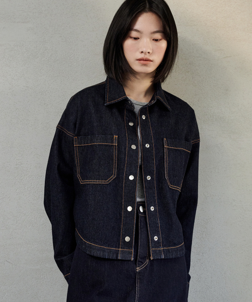 MALOUPE(マロップ)の「9404 ノンフェイドデニムシャケット(ダークインディゴ)(デニムジャケット・レディース・その他・FREE)」の9枚目の写真