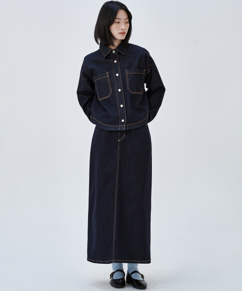 MALOUPE(マロップ)の「9404 ノンフェイドデニムシャケット(ダークインディゴ)(デニムジャケット・レディース・その他・FREE)」の10枚目の写真